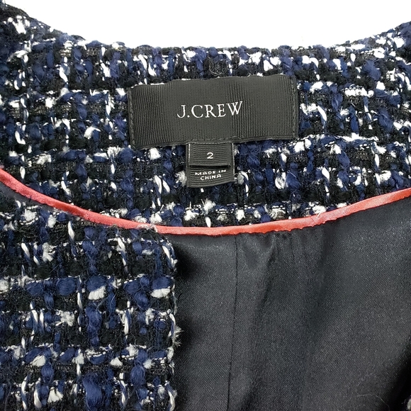J Crew 2 Midnight Tweed Cropped Blazer - Picture 8 of 12